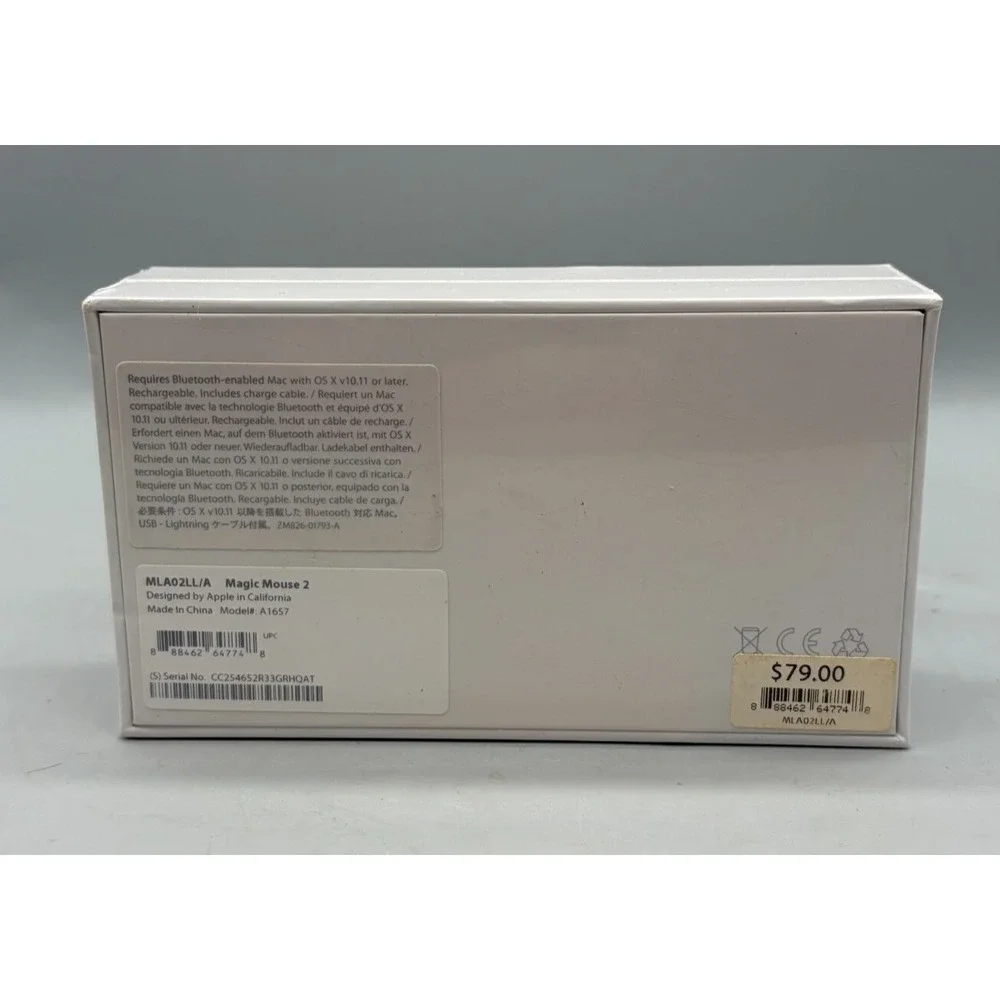 Apple Magic Mouse 2 Wireless Mouse - Silver (MLA02LL/A) - Sealed